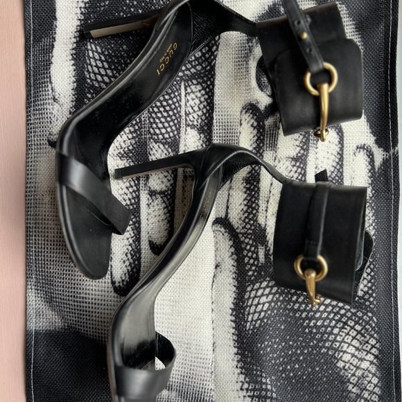 Gucci Ursula Leather Horse Bit Ankle Strap Heels - Picture 3 of 13